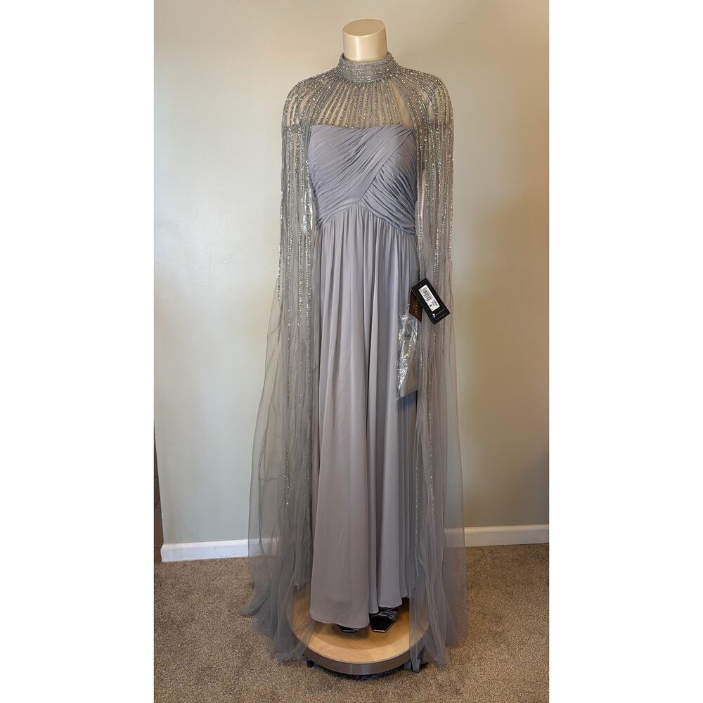Terani Couture - Cape Sleeve Dress - Picture 3 of 10